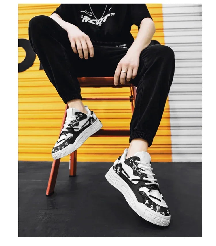 2025 New Summer Men's Shoes Original Casual Flat Shoes Sport Thick Bottom Increased Height Bread Trendy Shoes Skateboard sneaker