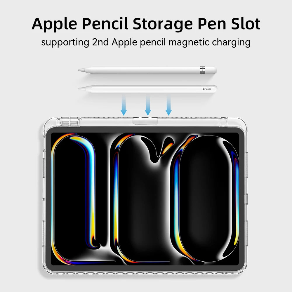 Transparency Case for 2024 iPad Pro 13in 11in M4 Air 11-inch 13-inch M2 iPad 10th Gen 10.9 Air 4/5 iPad 7/8/9th 10.2 5/6th 9.7in