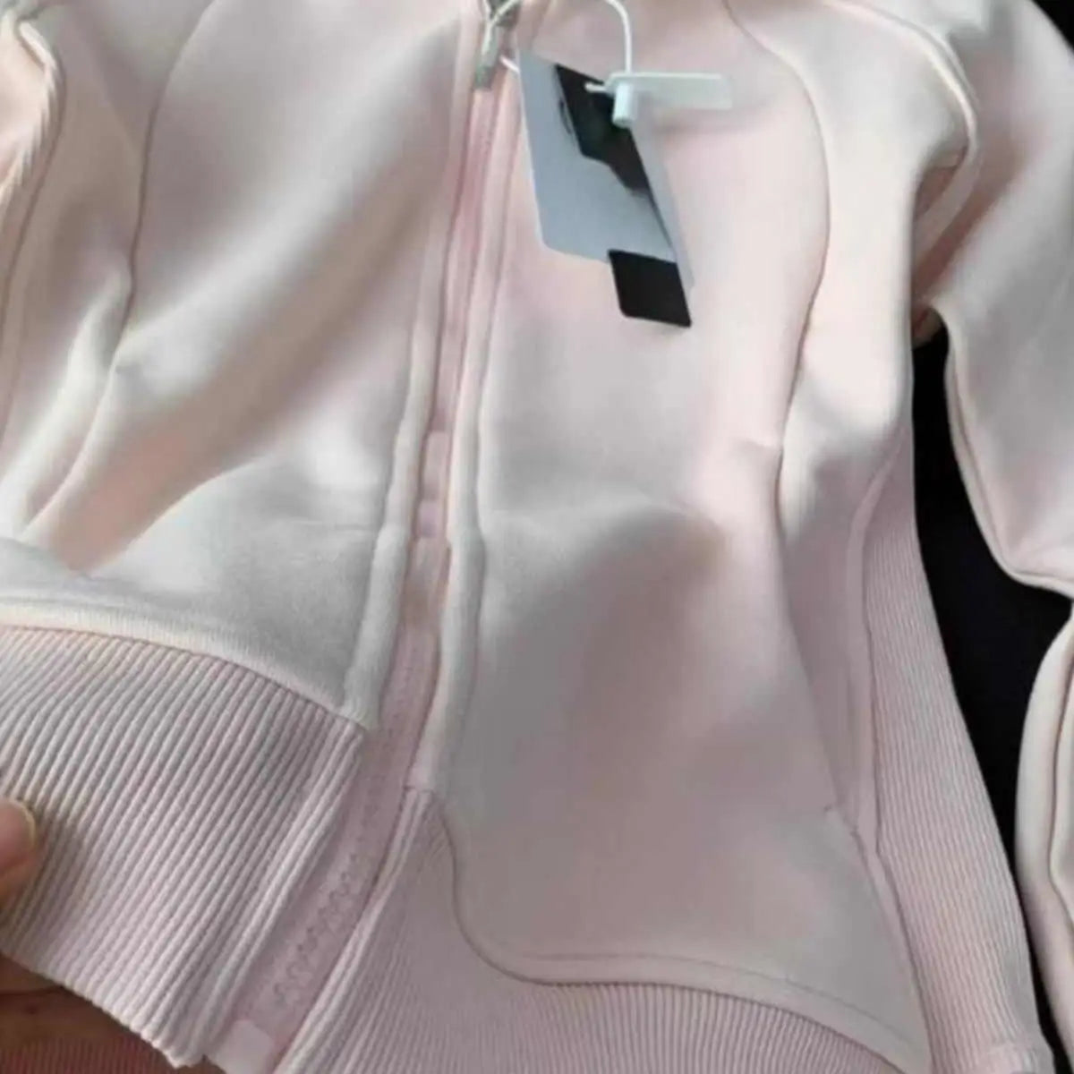 Pink Hooded Open Cardigan Women's Spring Autumn High-End Feeling Korean Sle Long Sve Polyester Fiber Single Piece