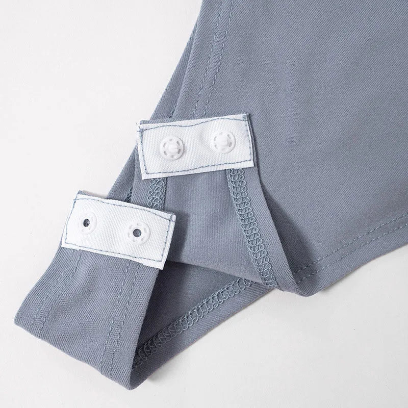 Autumn 2025 New Full Sleeves Hollow School Bags Buckle False Two Pieces Skinny Bodysuit Women Stylish Casual Versatile