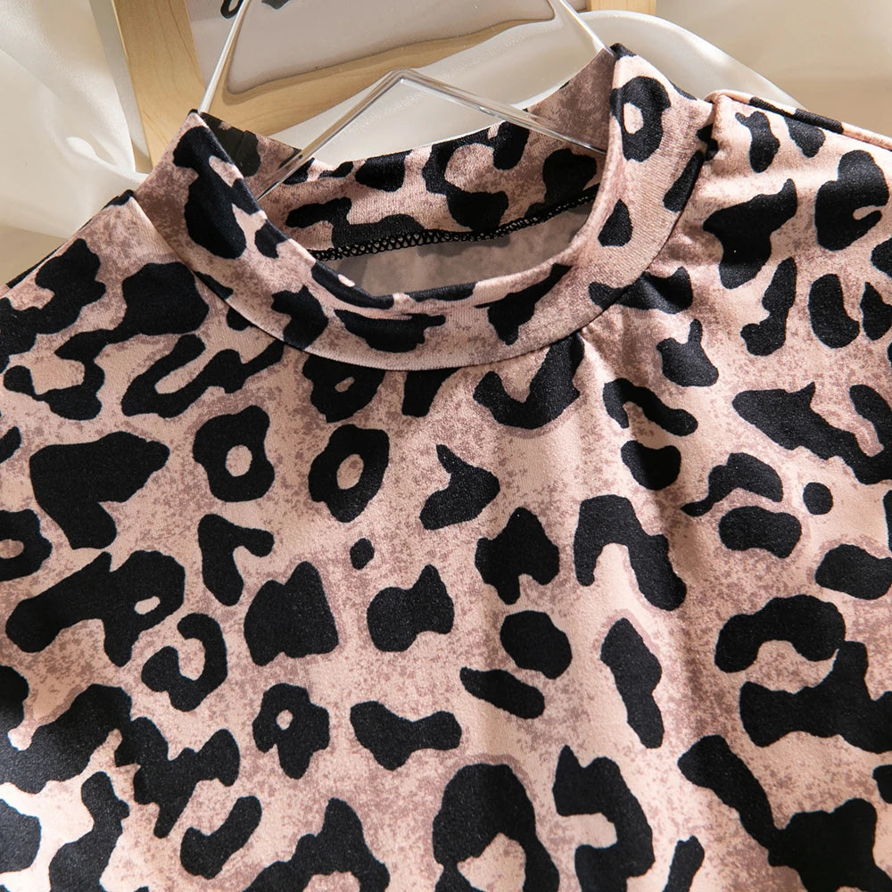 Yimunancy Leopard Print Women Mesh Bodycorn Bodysuit Long Sleeve Sexy Bodysuit Stand Colloar Body Femme