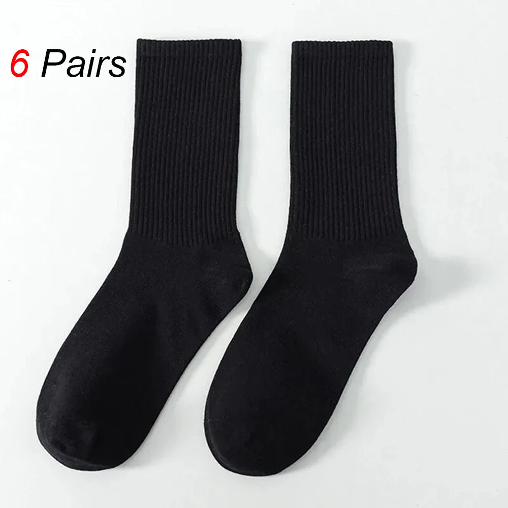 2/6/10/20 Pairs Neutral Striped Round Neck Socks Spring Summer Sweat Absorbing Breathable Solid Color Couple Sports Leisure Sock