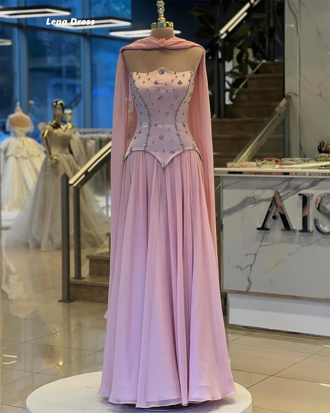 Lena Off-shoulder Women's Prom Dress Luxury Women Evening Dress Custom Made Long Prom Dresses 2025 Line A Robe Soiree Ball Gowns