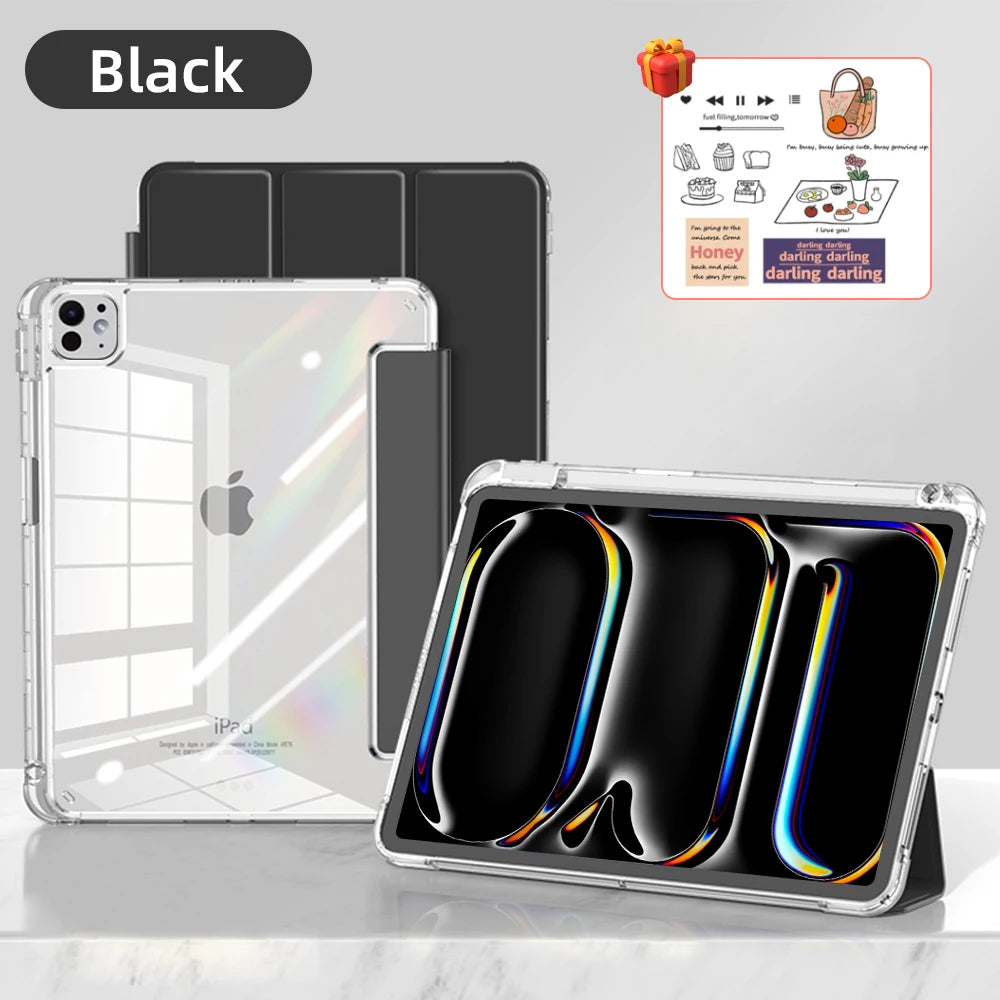 Transparency Case for 2024 iPad Pro 13in 11in M4 Air 11-inch 13-inch M2 iPad 10th Gen 10.9 Air 4/5 iPad 7/8/9th 10.2 5/6th 9.7in