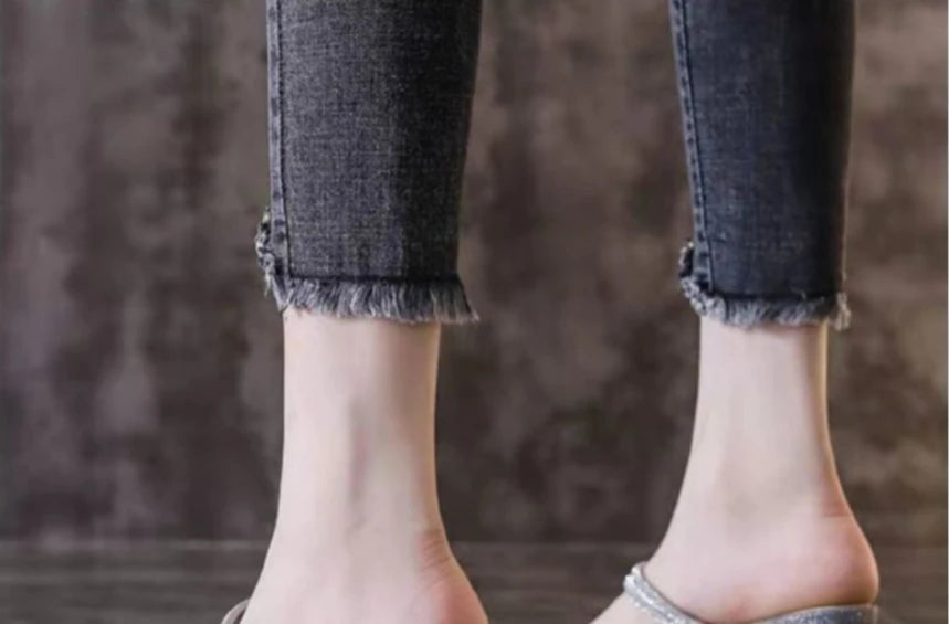 Pointed Toe Sandals for Women Thin Heels Half Pink Woman Shoes High Quality Vip Shoe Cheap Liquidation New Breathable Fashion