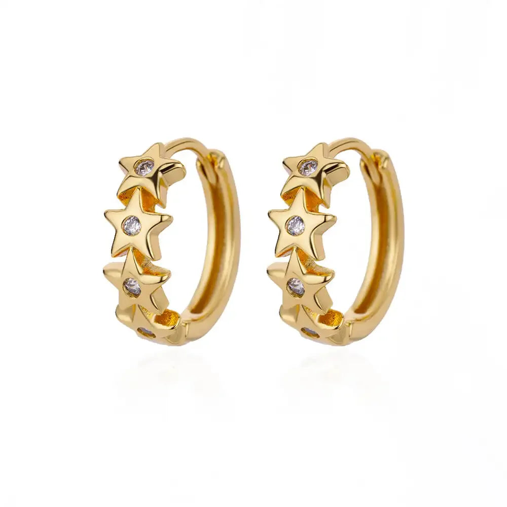 Stainless Steel Star Hoop Earings For Women 2024 Trend New In Luxury Gold Color Earrings Ear Jewelry Gift pendientes mujer