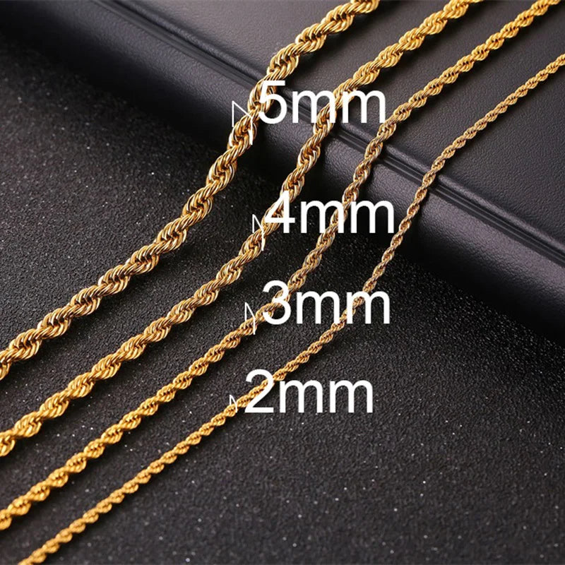 3/5/7/9/11MM Cuban Chain Necklaces for Men Women,Stainless Steel Curb Link Chain Collar,Jewelry Gift for Dad Husband BFF