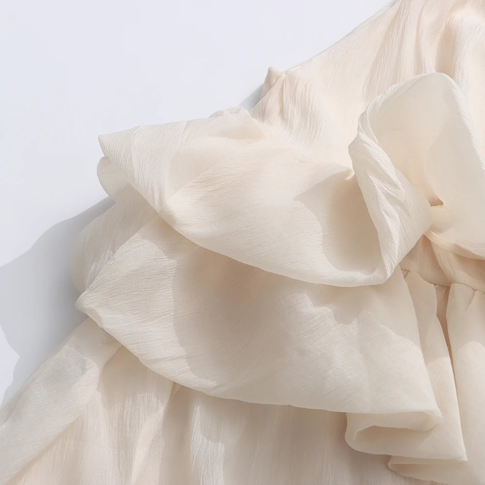 TWOTWINSTYLE Solid Slimming Long Dresses For Women O Neck Sleeveless High Waist Temperament Dress Female Fashion Style Clothes