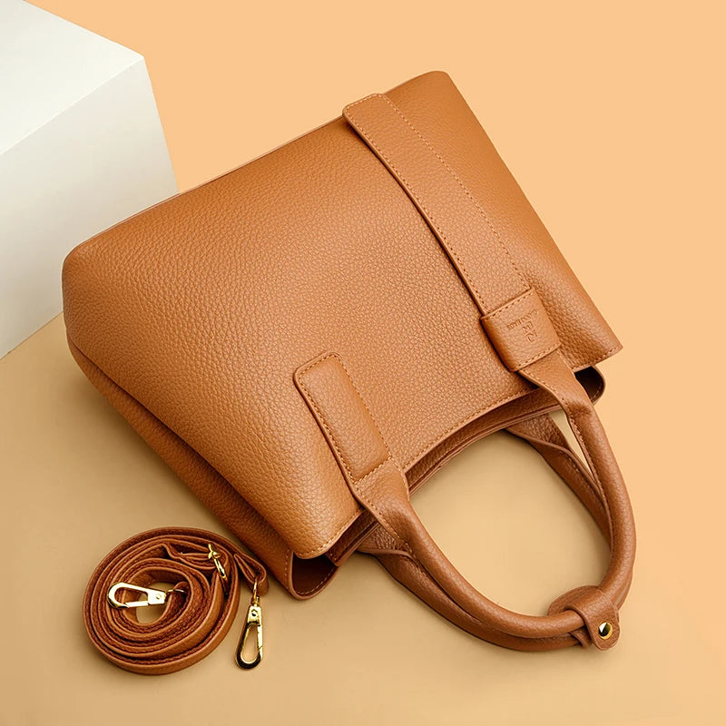 Business Handbags For Women 2022 Luxury Designer Handbag Pure Color Big Capacity Shoulder Crossbody Bags Branded Top-handle Tote