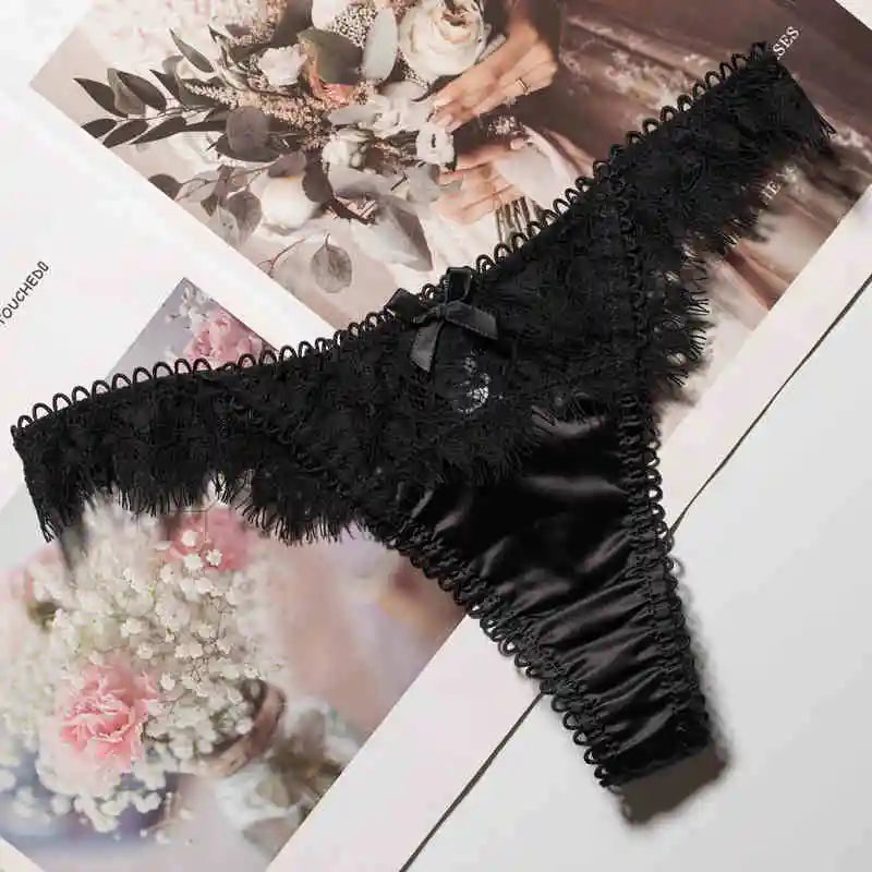 Lace Panties Sexy Women's Underwear Briefs G String Transparent Seamless Thong Low Waist Hollow Out Underpants Size S-XL