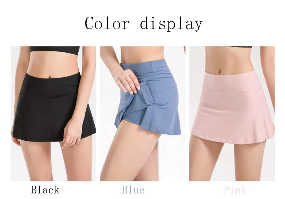 Summer Slim Yoga Shorts New Short Skirts Ultra Short Mini Skirts Gym Exercise Running Fitness Tennis Anti-Light Sports Skirts