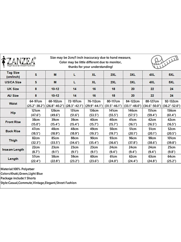 ZANZEA Women Shorts Fashion High Waist Wide Leg Pants 2025 Summer Elastic Waist Pantalons Casual Solid Pockets Vintage Shorts