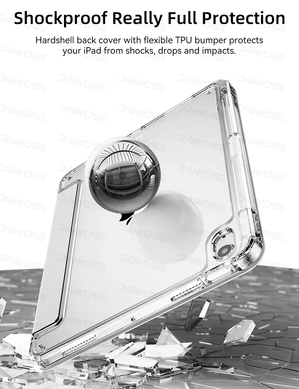 Transparency Case for 2024 iPad Pro 13in 11in M4 Air 11-inch 13-inch M2 iPad 10th Gen 10.9 Air 4/5 iPad 7/8/9th 10.2 5/6th 9.7in