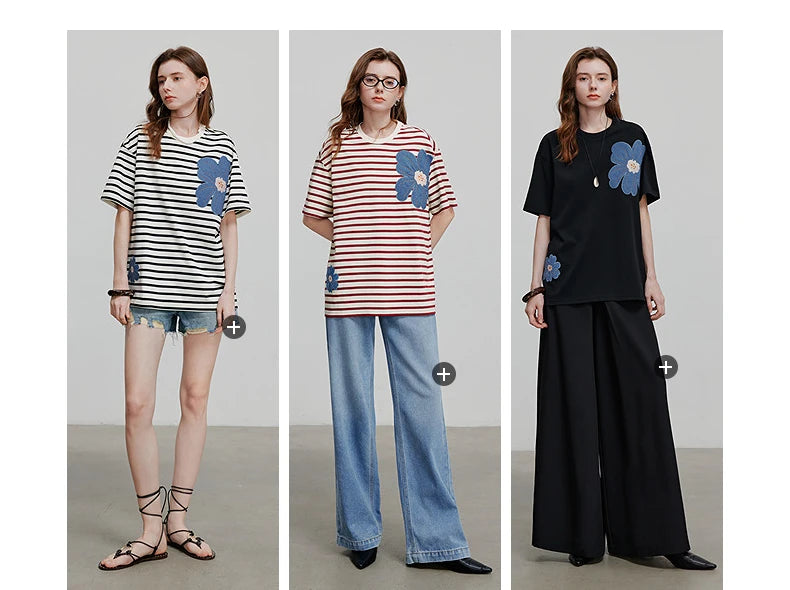 TOYOUTH Women Short Sleeve T shirt 2025 Spring New Tops 8521034