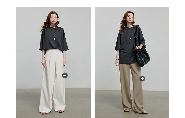 TOYOUTH Women Short Sleeve T shirt 2025 Spring New Tops 8521010