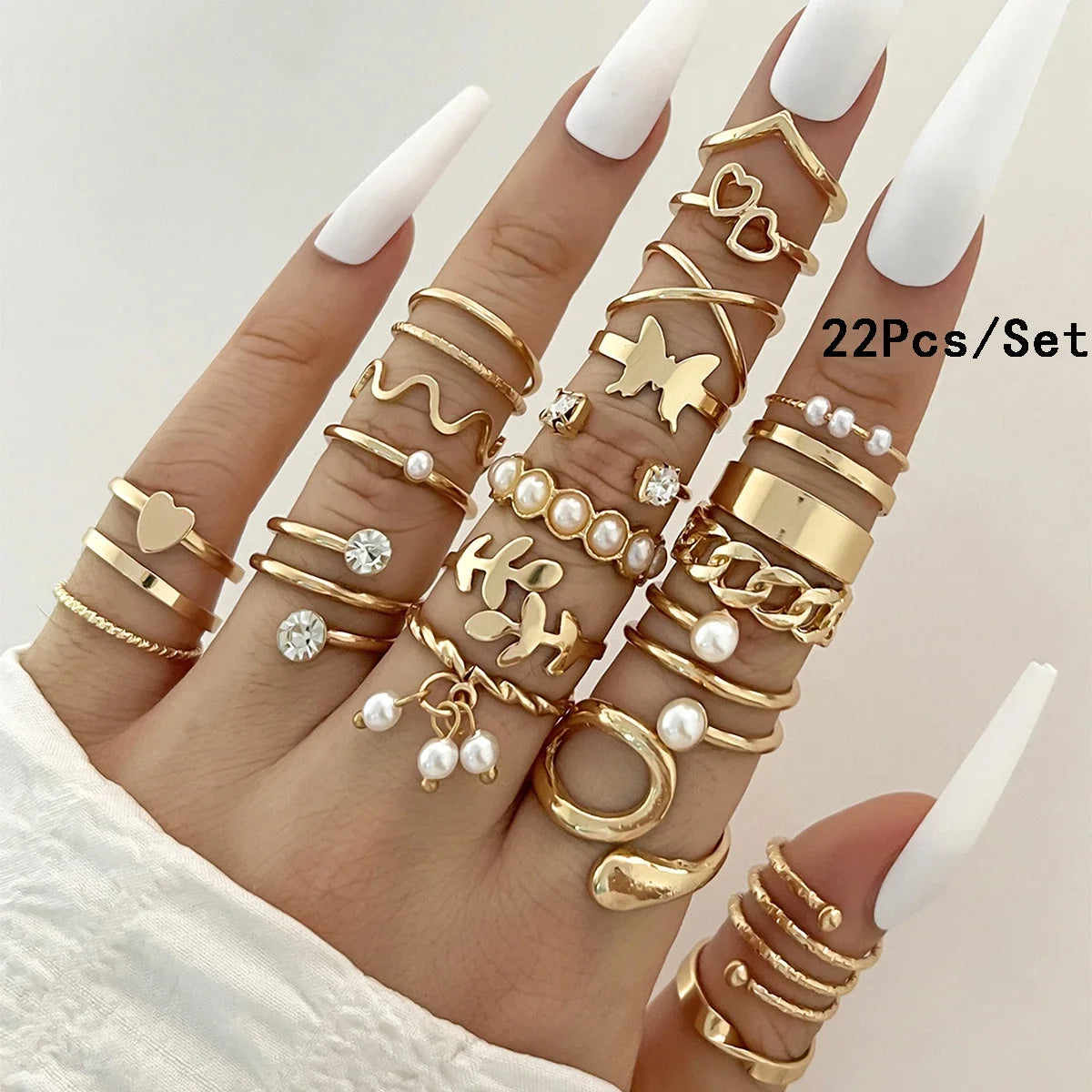 30Pcs Bohemian Geometric Knuckle Rings Set For Women Gold Silver Color Finger Ring Girls Fashion Party Jewelry Accessories