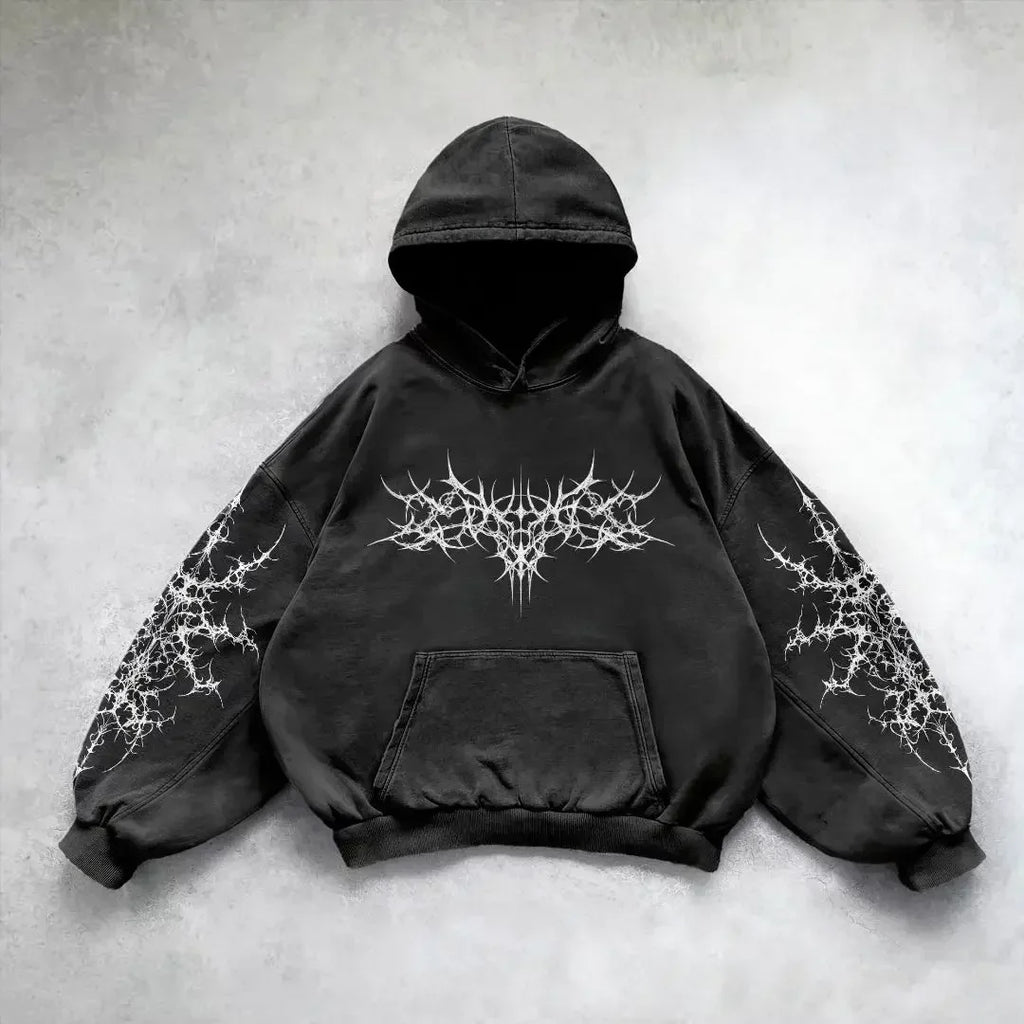 Y2k Zip Up Hoodies Vintage Fashion Print New Harajuku Hip Hop Long Sleeve Coats Loose Hooded Sweatshirt Men and Women Streetwear