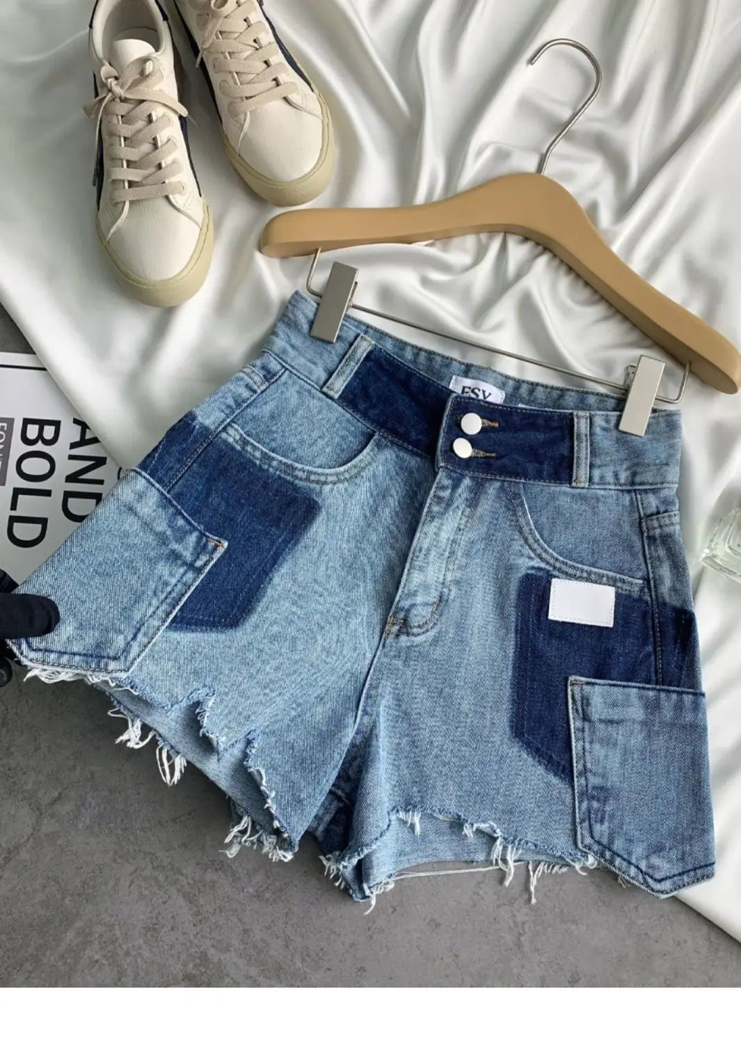 Shorts Women Irregular Washed Tassel Denim Summer Fashion Design High Waist Hot Patchwork Sexy Clothing Simple Casual Aesthetic