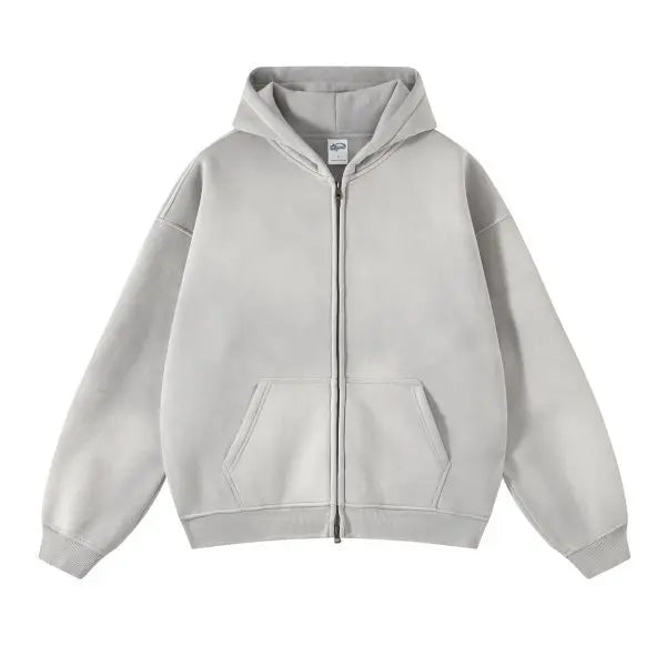 MAQVOB High Quality Luxury Apparel Street Wear Wholesale Euro US Size Spring Autum Full Up Zipper Washed Batik Dye Hoodie