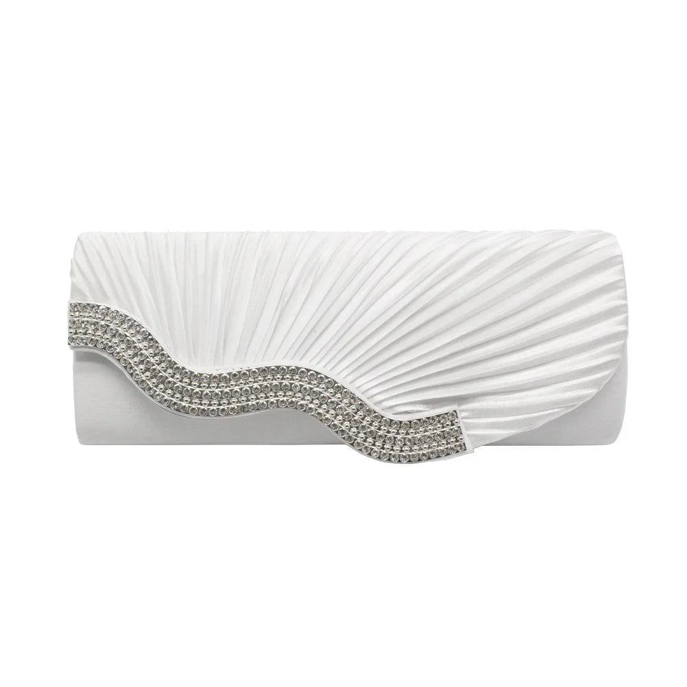 Fashion Shiny Evening Clutch Bag for Women's Wedding Party Banquet Female Crystal Day Long Purse Chain Diamond Shoulder Bag