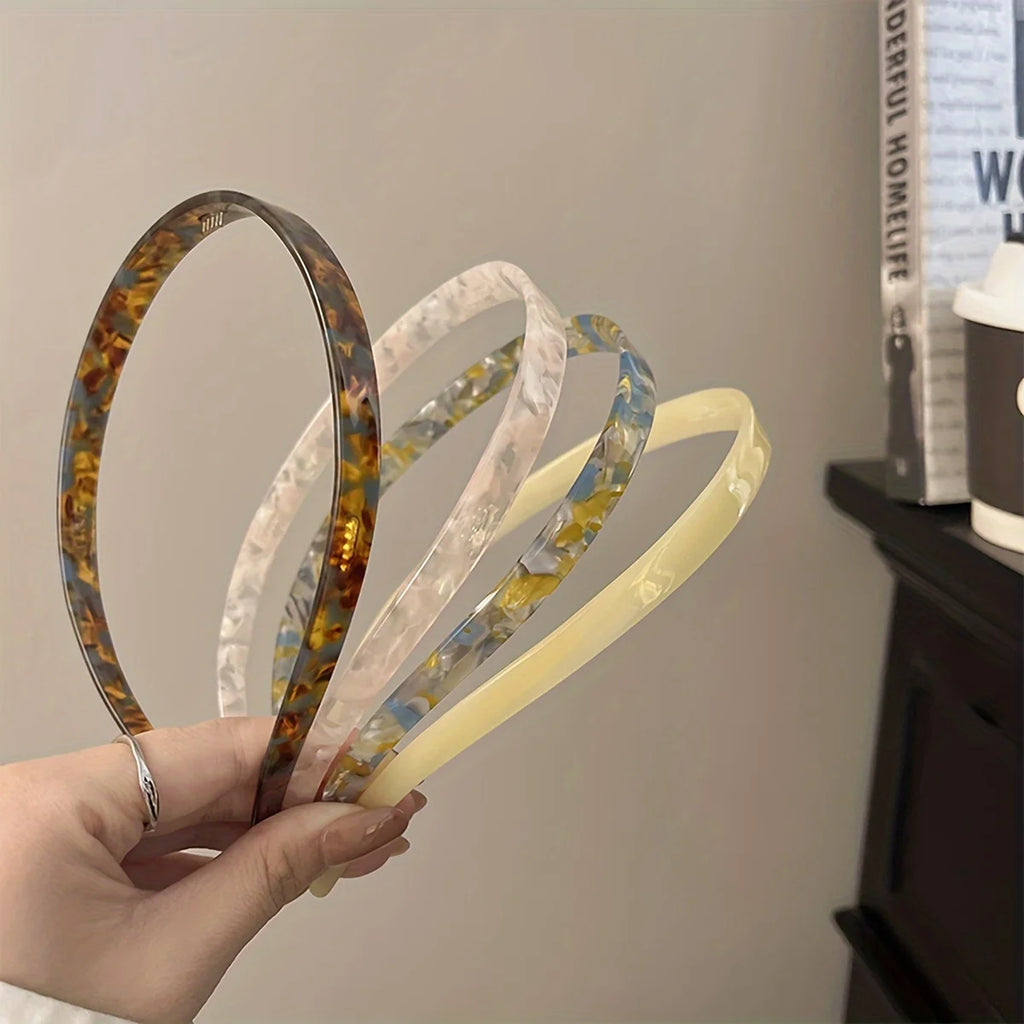 1 Ladies Non-Clamping Ear Bone Hair Accessories Acetic Acid Headband Headband High-End Hairband Girls 2024 New Summer Elegant He