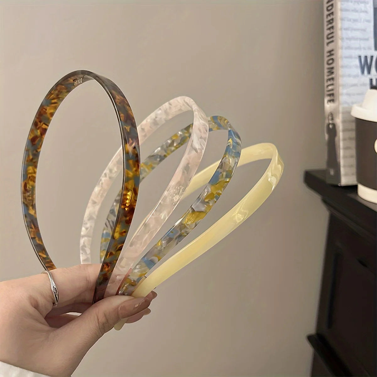 1 Ladies Non-Clamping Ear Bone Hair Accessories Acetic Acid Headband Headband High-End Hairband Girls 2024 New Summer Elegant He