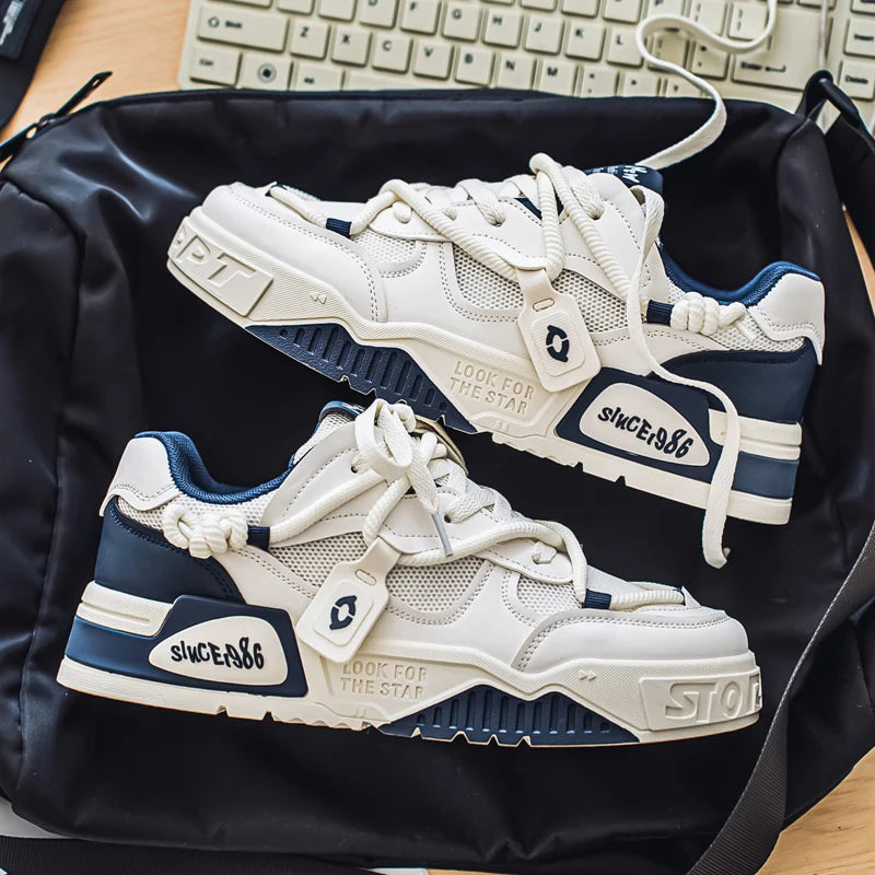 2025 New Summer Men's Shoes Original Casual Flat Shoes Sport Thick Bottom Increased Height Bread Trendy Shoes Skateboard sneaker