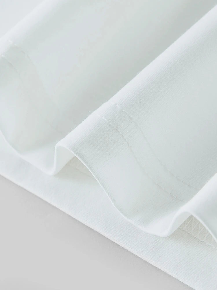 FSLE 100% Cotton Short-Sleeved T-Shirt Women'S Spring Summer 2023 New Round Neck Straight White Black Top For Women