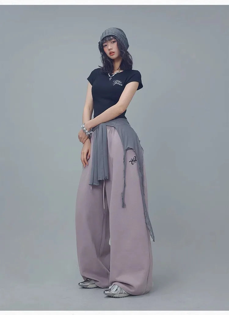 CBXLAB Street Dance Women'sPurple 'King Long Pants' hip-hop streetwear sporty jazz soft and skin-friendly casual pants