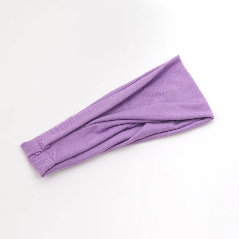 New Women Solid Color Elastic Hair Bands Yoga Headband Fashion Turban Makeup Hair Hoop Vintag Knotted Headwrap Hair Accessories