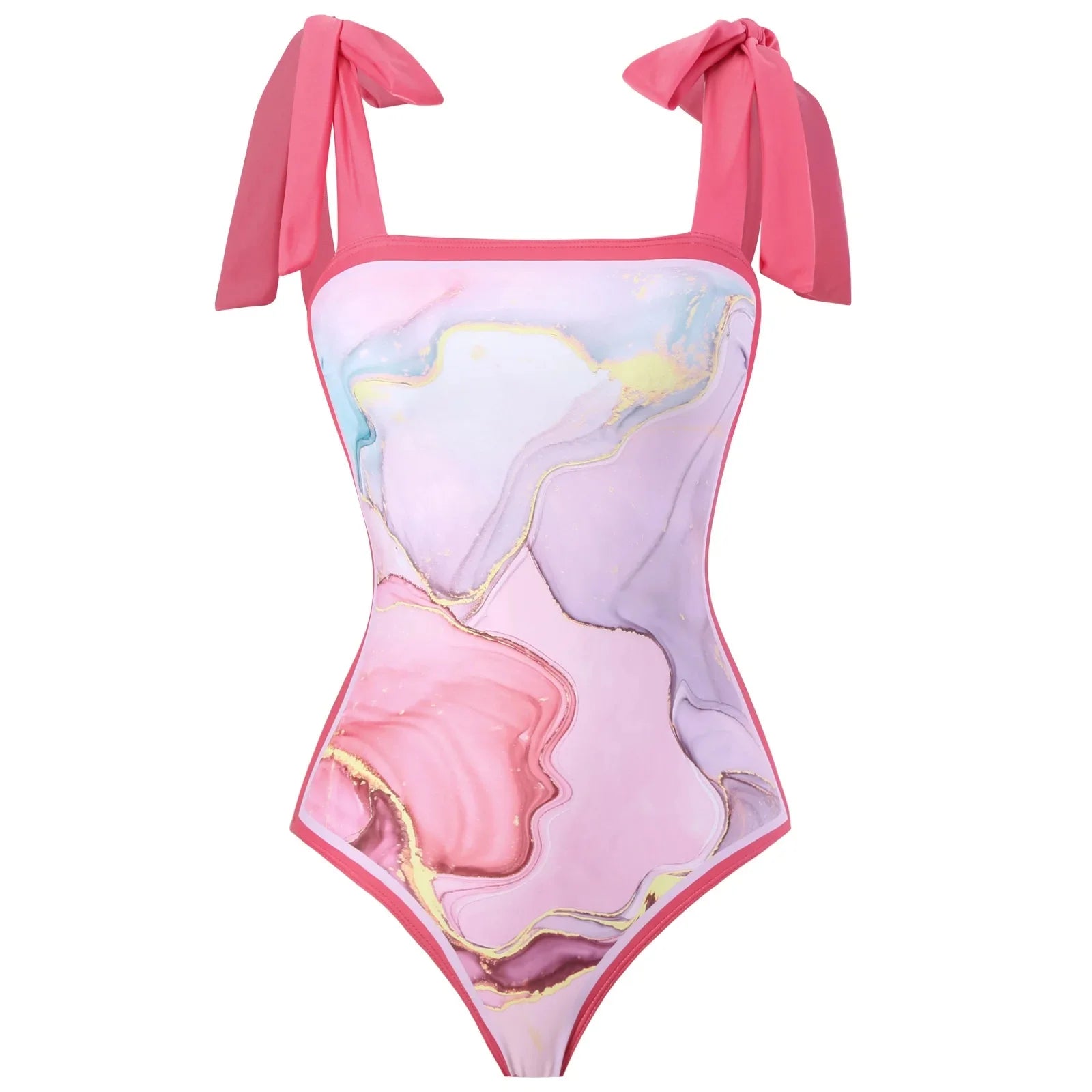 Retro One-Piece Swimsuit Set for Women with Chiffon Skirt Conservative Sexy Swimwear New 2025 Cross-Border AE Stock