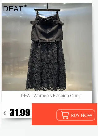 DEAT Fashion Women's Heavy Industry Sequins Skirts For Women Trendy Zipper Wrap Hip Ball Gown Skirt Female Spring New 11A02566