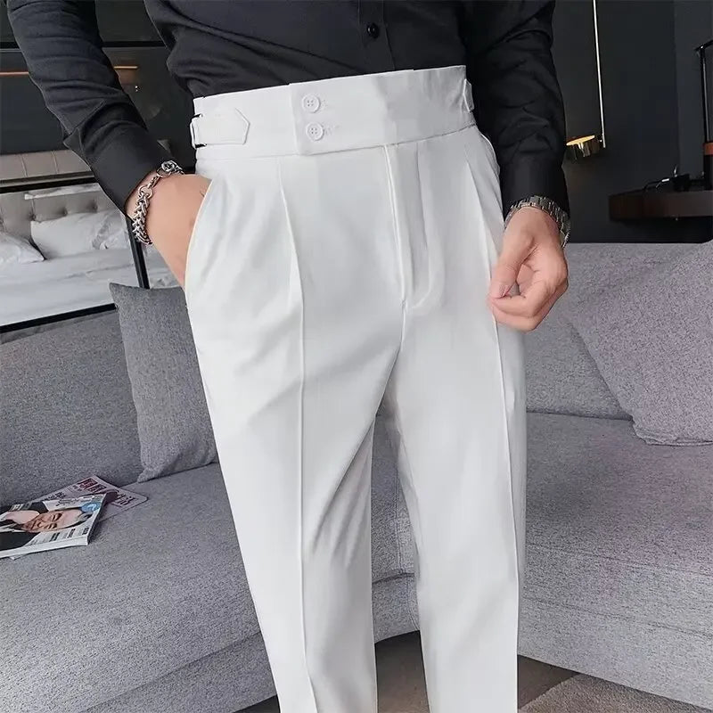 Men's Straight-leg High-waisted Casual Suit Pants High-end Feelslims Slimming Effective Spring Autumn Seasonal Pants
