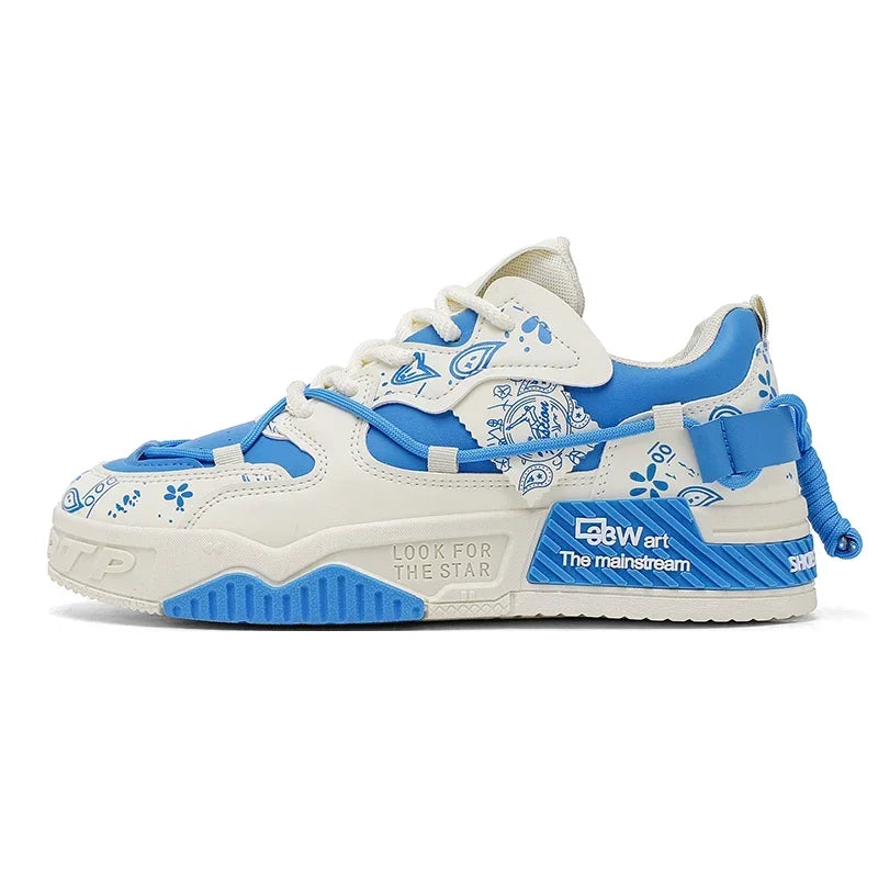 2025 New Summer Men's Shoes Original Casual Flat Shoes Sport Thick Bottom Increased Height Bread Trendy Shoes Skateboard sneaker