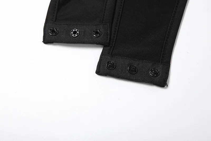 Goth Dark Hollouw Out Long Sleeve Skinny Bodysuit Women Y2K Grunge Mesh Patchwork Playsuits Mall Goth Fashion Street Bodysuits