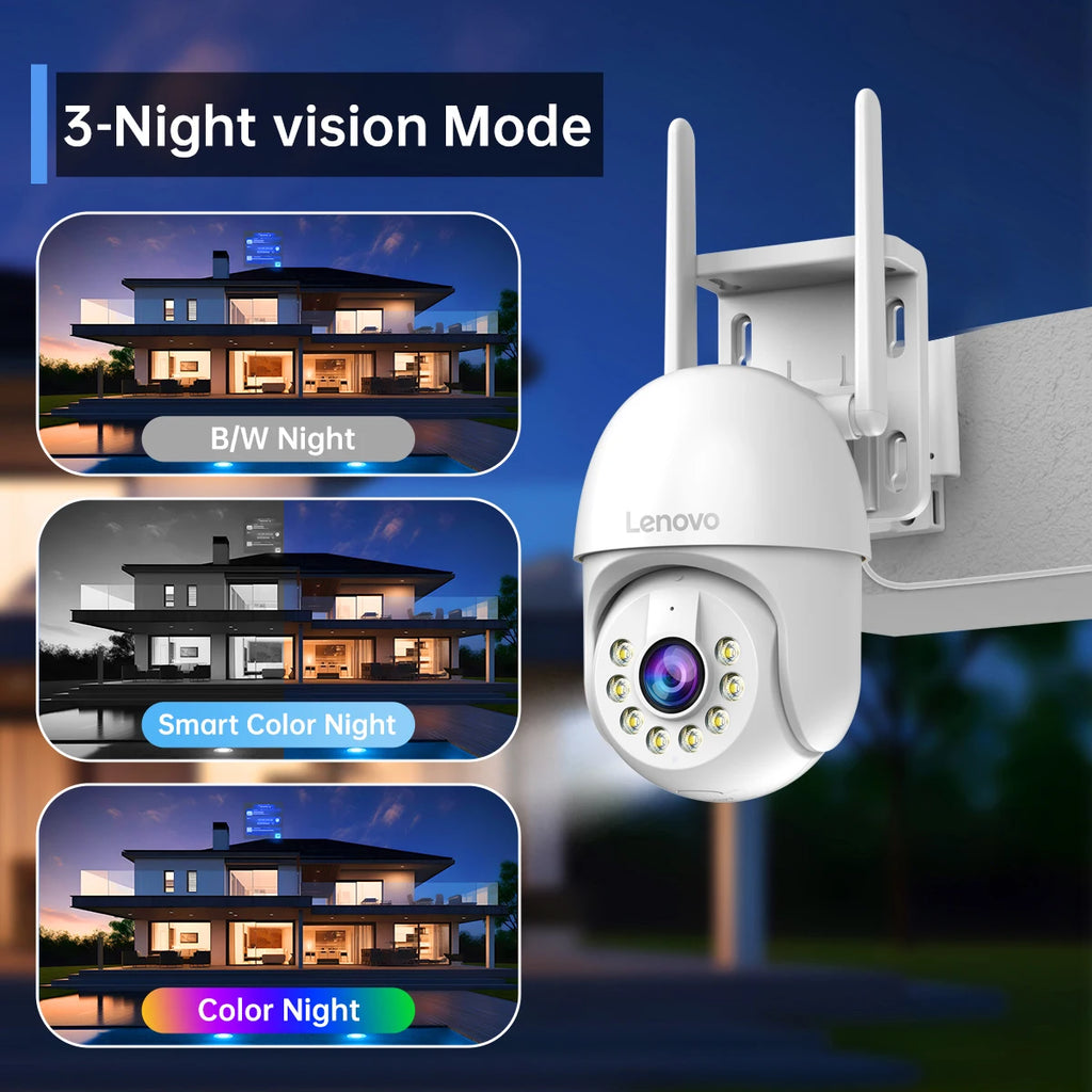 Lenovo 5MP Smart Wifi PTZ Camera Outdoor 5x Digital Zoom Auto Tracking ONVIF CCTV IP Camera Security Video Surveillance Camera