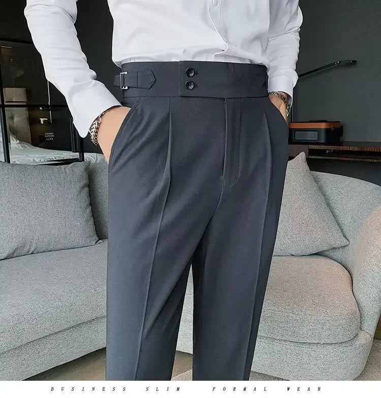 Men's Straight-leg High-waisted Casual Suit Pants High-end Feelslims Slimming Effective Spring Autumn Seasonal Pants