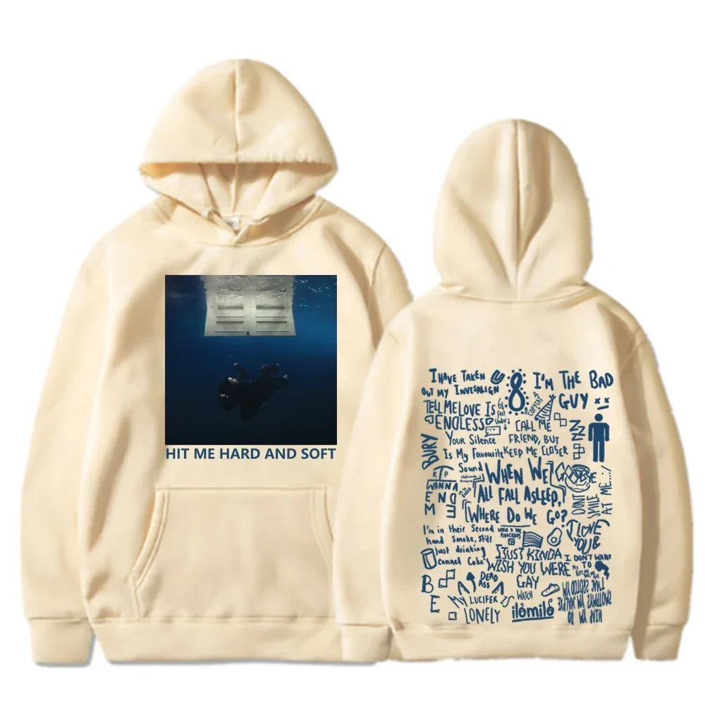 2024 Hit Me Hard and Soft Tour Hoodie Billie Pullover Men Hoodies Sudaderas Male  sweatshirt  hoodies plus  size