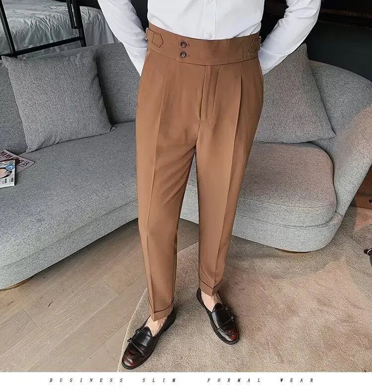 Men's Straight-leg High-waisted Casual Suit Pants High-end Feelslims Slimming Effective Spring Autumn Seasonal Pants