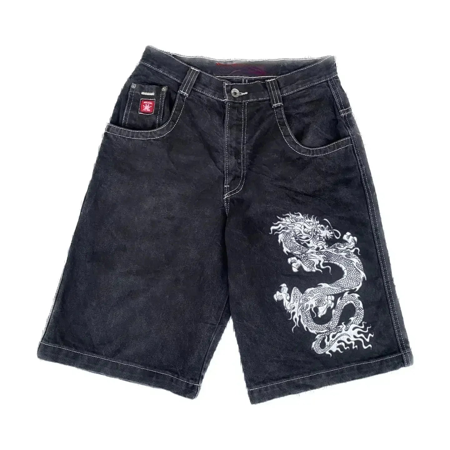 Y2K Baggy Shorts Gothic American Pocket printing Denim Gym Shorts 2000s vintage Streetwear Hip Hop Men Women Basketball Shorts