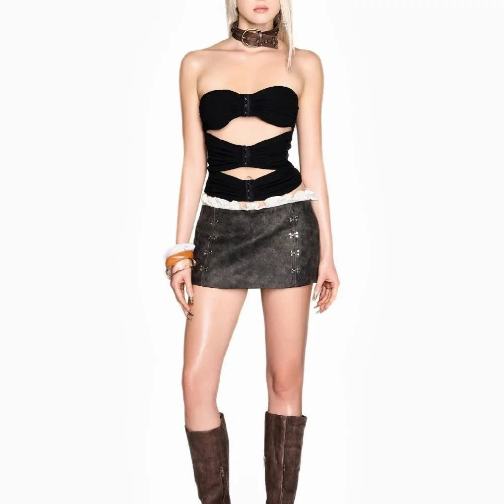 traf 2025 woman summer sexy vest knitted hollow corset ladies tube top vest y2k clothes New fashion high quality tops pullover