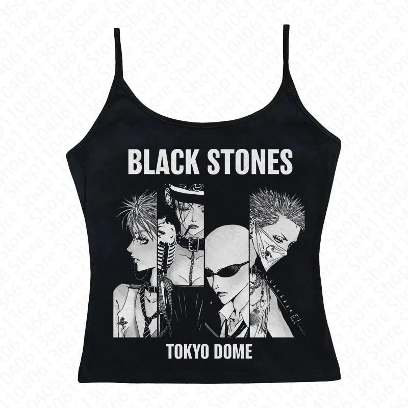 Y2k Nana Osaki Graphic T Shirts Casual Harajuku Streetwear Japanese Clothes Fashion Rock Punk Sleeveless Tanks & Camis Coquette