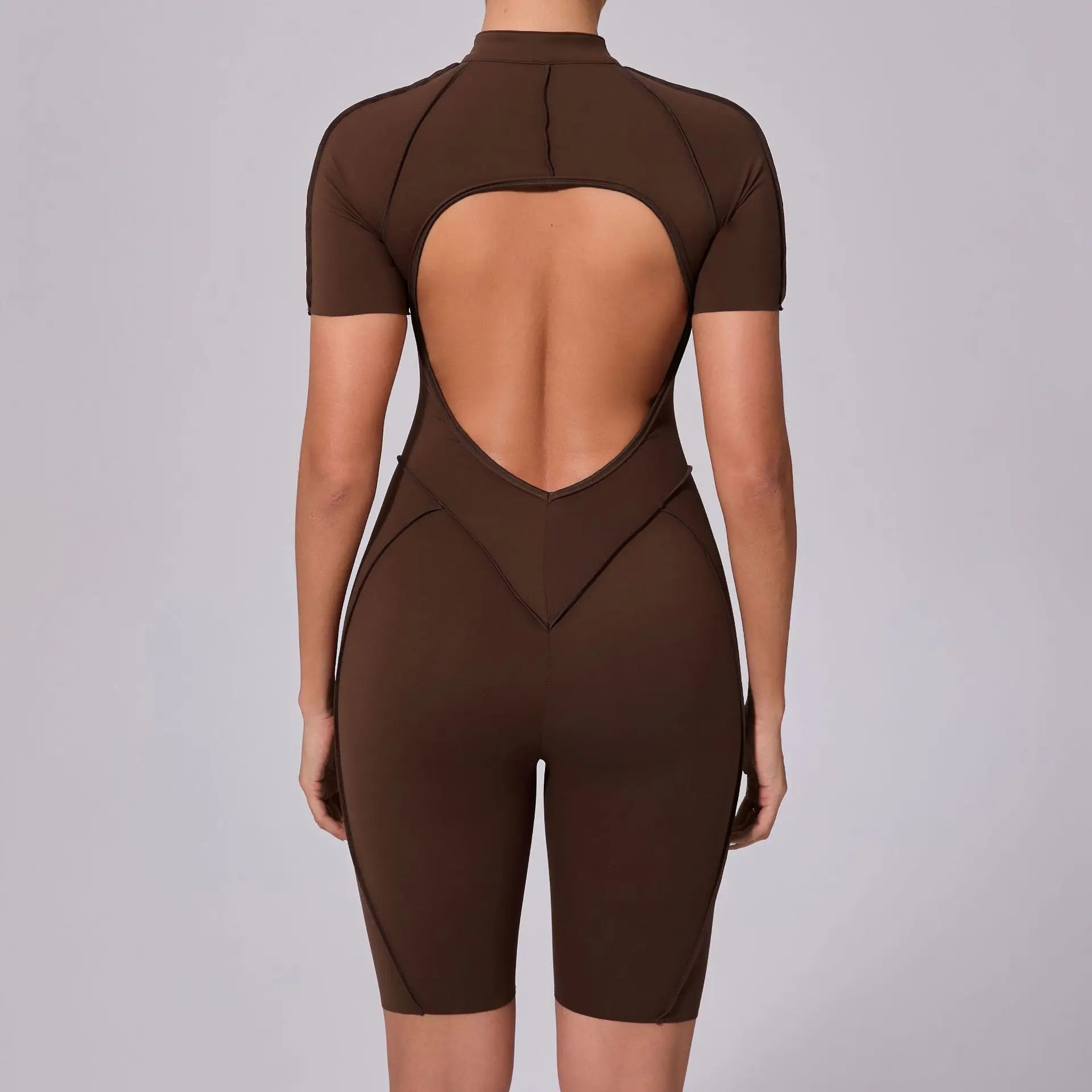 Women's Sports Jumpsuit Zipper Yoga Set Fitness Combination Lift Buttocks Bare Back Gym Sexy Sports Jumpsuit Gym Romper
