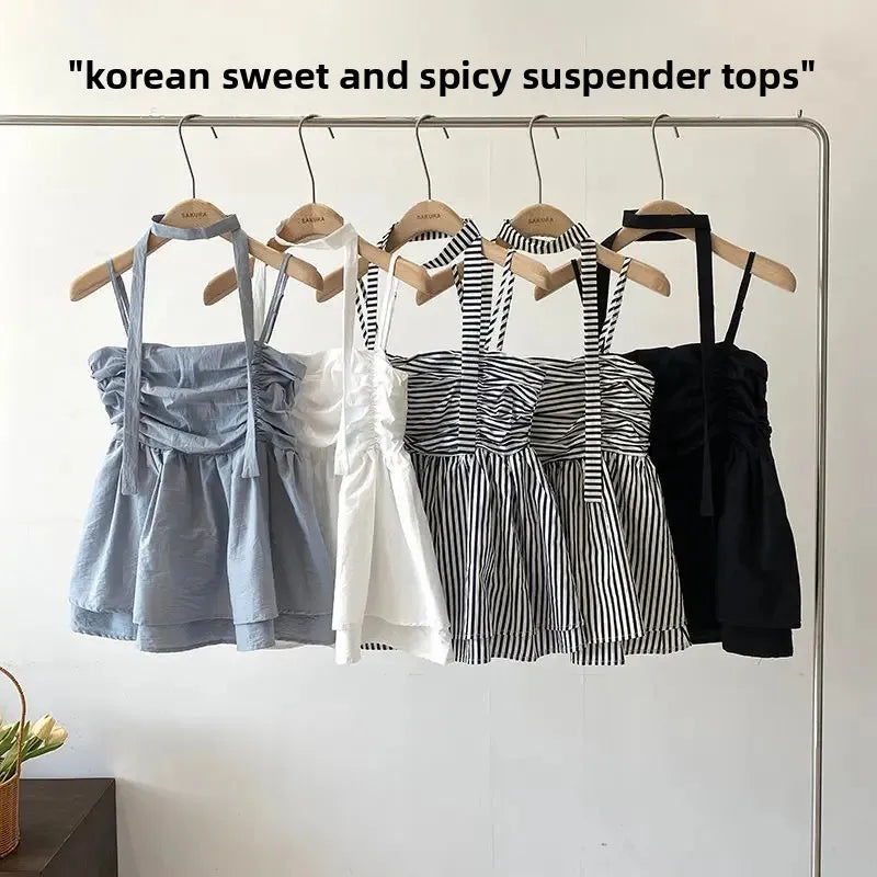 Sweet And Spicy One-Shoulder Bridesmaid Vest Women's Summer New Korean Style Sleeveless Top with Skeleton Exposure