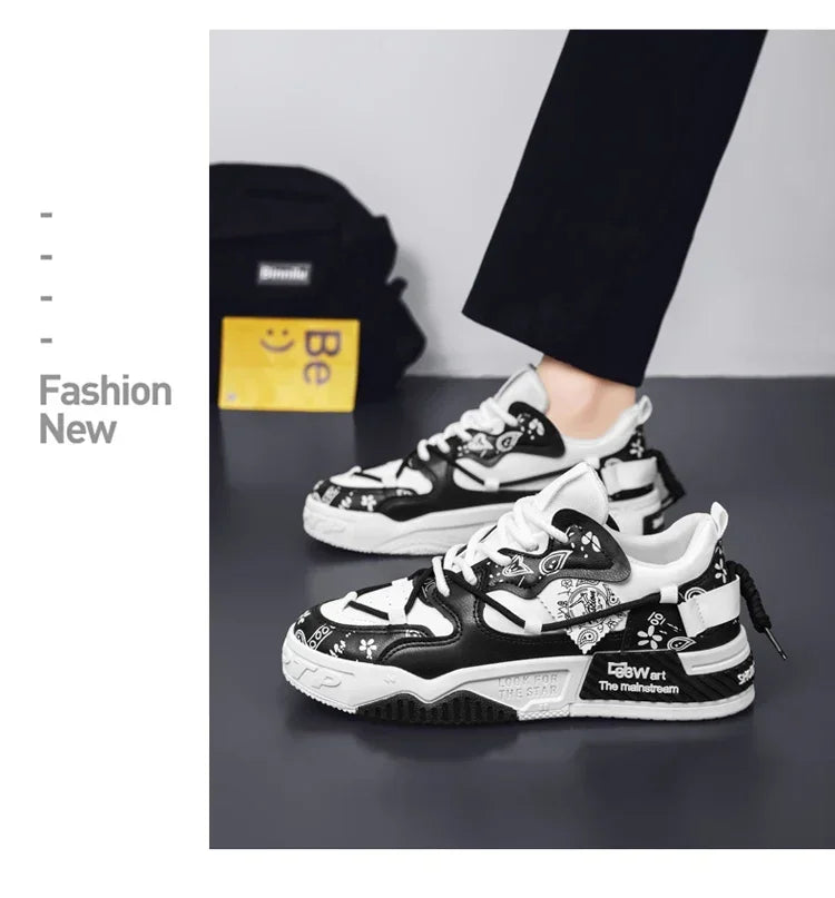 2025 New Summer Men's Shoes Original Casual Flat Shoes Sport Thick Bottom Increased Height Bread Trendy Shoes Skateboard sneaker