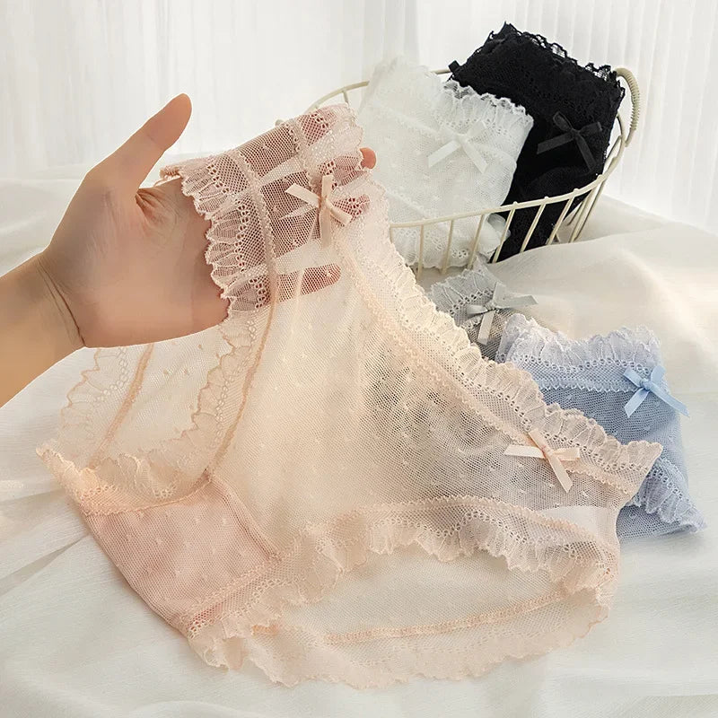 L-XL Women's Underwear Panties Sexy Lace Panty Girls Hollow Out Comfort Briefs Low Waist Seamless Underpants Female Lingerie