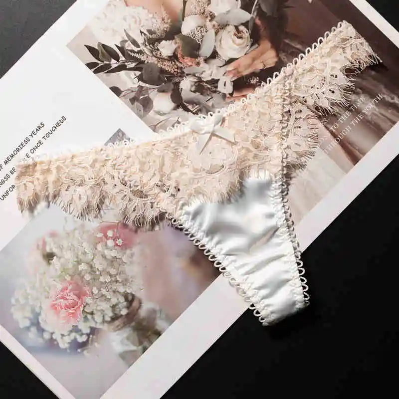 Lace Panties Sexy Women's Underwear Briefs G String Transparent Seamless Thong Low Waist Hollow Out Underpants Size S-XL