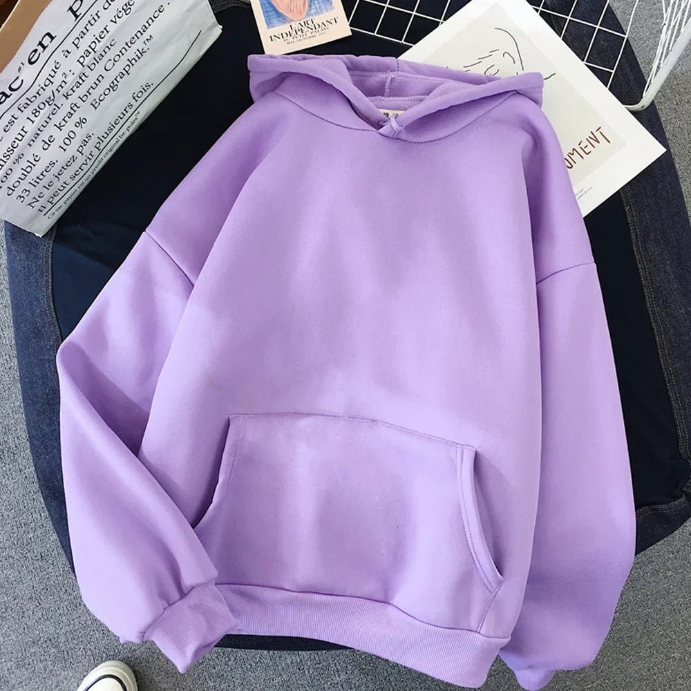 2023 Amazon Ebay Cross-border Selling Solid Color Hooded Sweatshirt For Women Independent Station Ebaywomen's Blank Hoodie 2temu