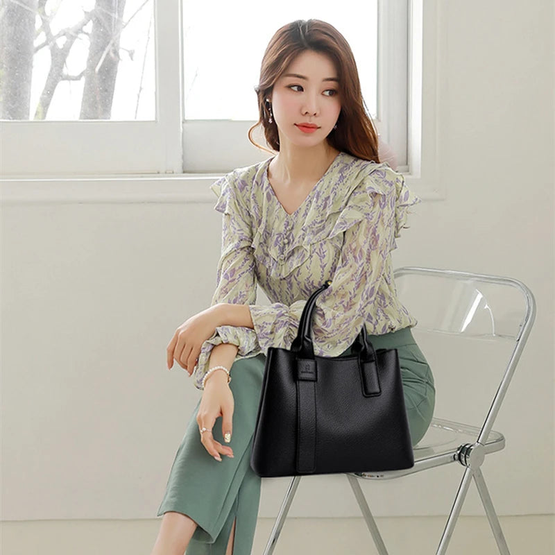 Business Handbags For Women 2022 Luxury Designer Handbag Pure Color Big Capacity Shoulder Crossbody Bags Branded Top-handle Tote