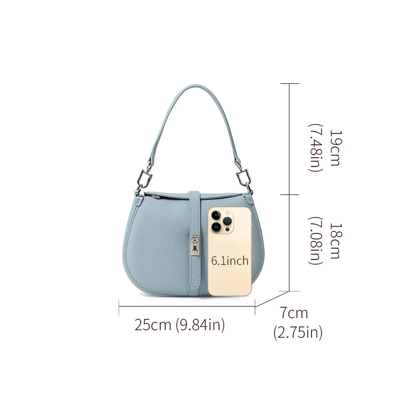 Bag women's 2025 new high-end leather crescent bag women's diagonal cross-border cowhide commuter one-shoulder underarm bag